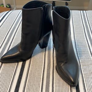 Halogen Black Leather Booties, Size 10